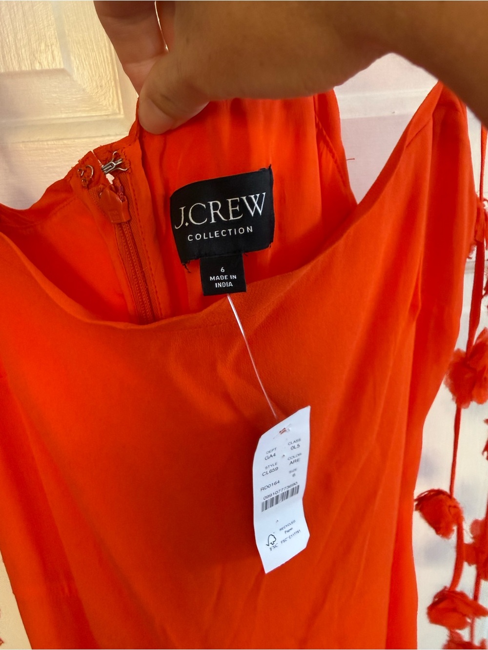 J. Crew Collection rosette-strap sheath dress in chiffon - Picture 8 of 11